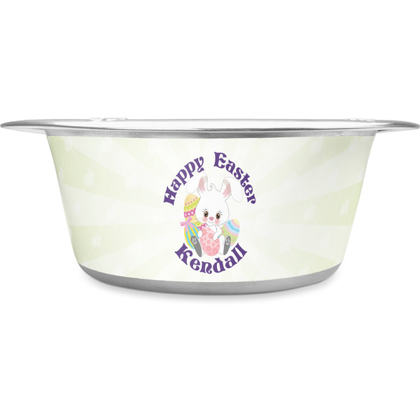 Custom Easter Bunny Stainless Steel Dog Bowl - Large (Personalized)