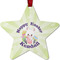 Easter Bunny Metal Star Ornament - Front