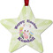 Easter Bunny Metal Star Ornament - Double Sided w/ Name or Text