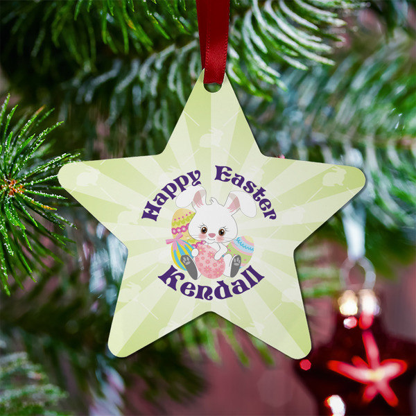 Easter Bunny Metal Star Ornament - Lifestyle