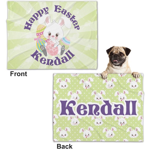 Easter Bunny Microfleece Dog Blanket - Regular - Front & Back