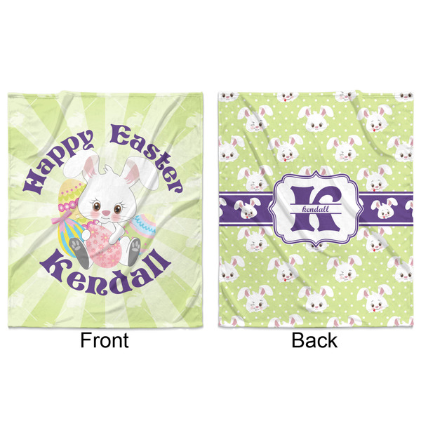 Easter Bunny Minky Blanket - 50"x60" - Double Sided - Front & Back