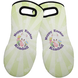 Easter Bunny Neoprene Oven Mitts - Set of 2 w/ Name or Text