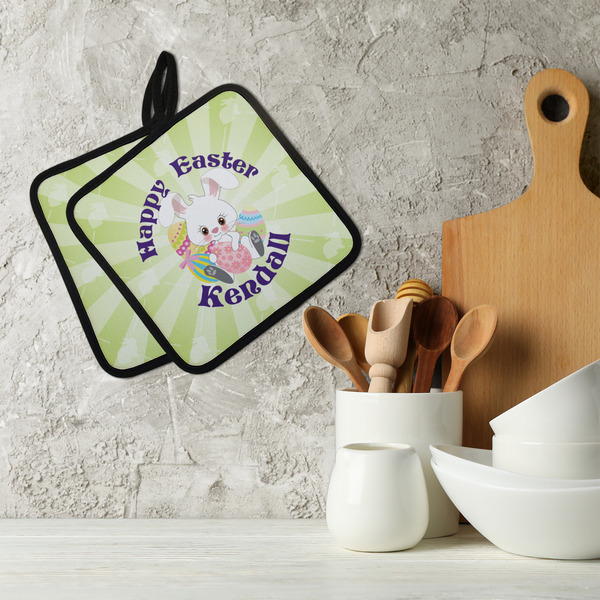 Easter Bunny Neoprene Pot Holder - Set of 2  LIFESTYLE