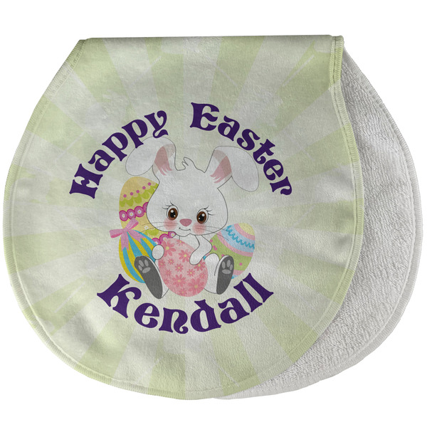 Custom Easter Bunny Burp Pad - Velour w/ Name or Text