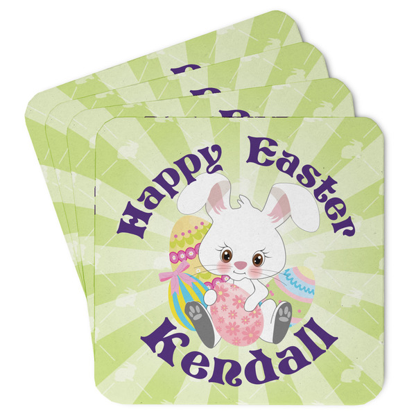 Custom Easter Bunny Paper Coasters w/ Name or Text