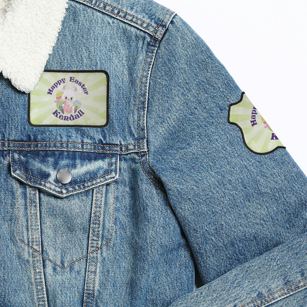 Easter Bunny Patches Lifestyle Jean Jacket Detail