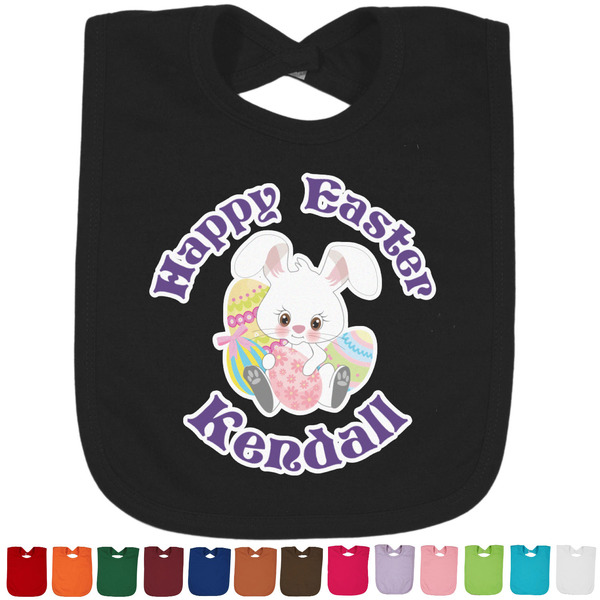Custom Easter Bunny Cotton Baby Bib (Personalized)