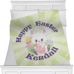 Easter Bunny Minky Blanket - Toddler / Throw - 60"x50" - Single Sided (Personalized)