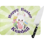 Easter Bunny Rectangular Glass Cutting Board (Personalized)