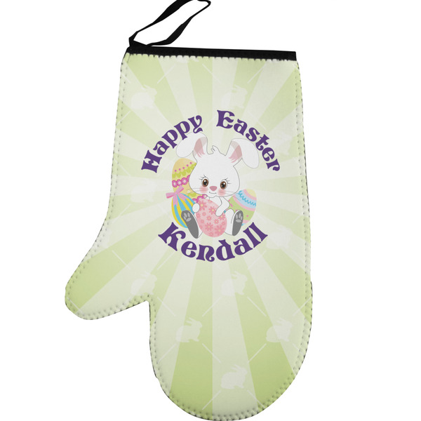 Easter Bunny Personalized Oven Mitt - Left
