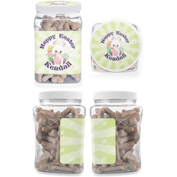 Easter Bunny Pet Treat Jar - Multiple Angles