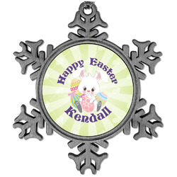 Easter Bunny Vintage Snowflake Ornament (Personalized)