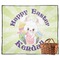 Easter Bunny Picnic Blanket - Flat - With Basket
