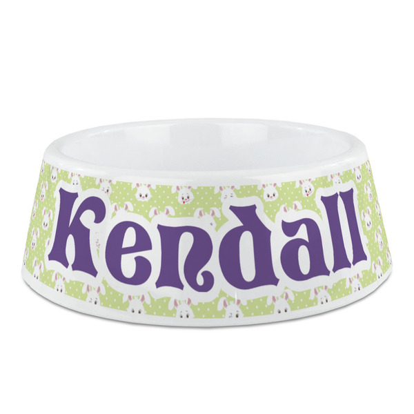 Custom Easter Bunny Plastic Dog Bowl - Medium (Personalized)