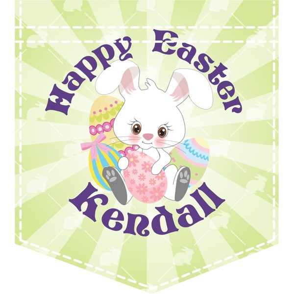 Custom Easter Bunny Iron On Faux Pocket (Personalized)