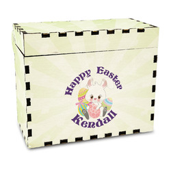 Easter Bunny Wood Recipe Box - Full Color Print (Personalized)