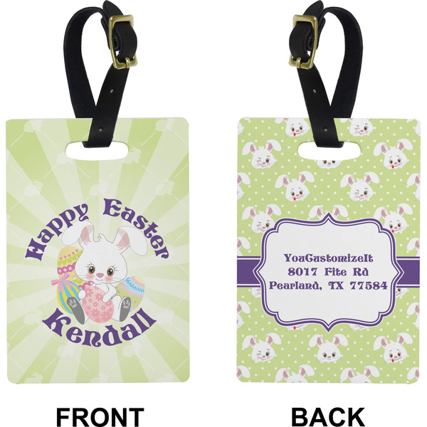 Easter Bunny Rectangle Luggage Tag (Front + Back)