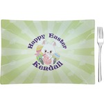 Easter Bunny Glass Rectangular Appetizer / Dessert Plate (Personalized)