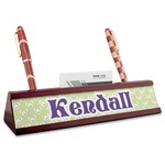 Easter Bunny Red Mahogany Nameplate with Business Card Holder (Personalized)
