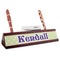 Easter Bunny Red Mahogany Nameplates with Business Card Holder - Angle