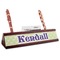 Easter Bunny Red Mahogany Nameplate with Business Card Holder (Personalized)