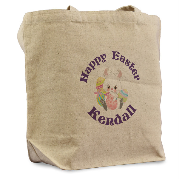 Custom Easter Bunny Reusable Cotton Grocery Bag (Personalized)