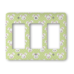 Easter Bunny Rocker Style Light Switch Cover - Three Switch