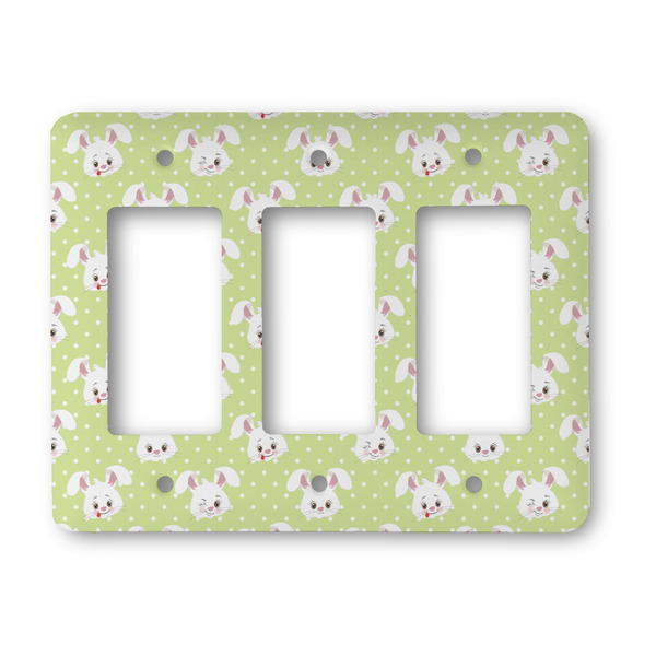 Custom Easter Bunny Rocker Style Light Switch Cover - Three Switch
