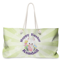 Easter Bunny Large Tote Bag with Rope Handles (Personalized)