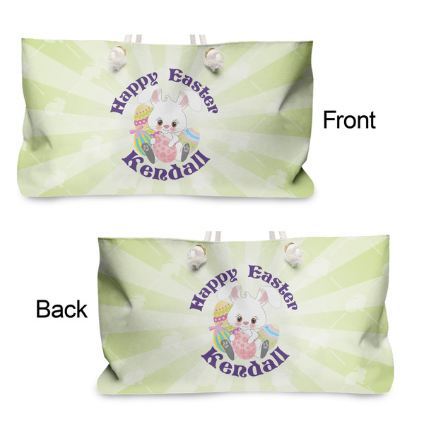 Easter Bunny Large Rope Tote - From & Back View