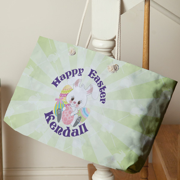 Easter Bunny Large Rope Tote - Life Style