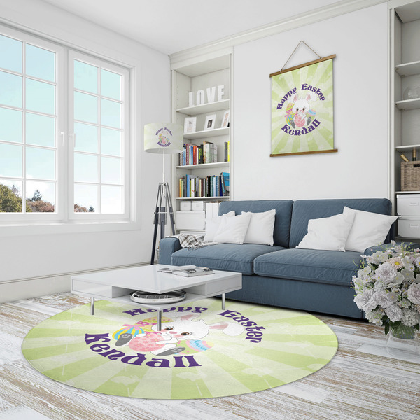 Easter Bunny Round Area Rug - IN CONTEXT