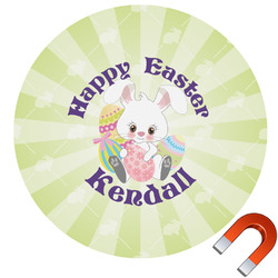 Easter Bunny Round Car Magnet - 10" (Personalized)