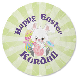 Easter Bunny Round Rubber Backed Coaster (Personalized)