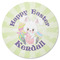 Easter Bunny Round Coaster Rubber Back - Single