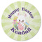 Easter Bunny Round Rubber Backed Coaster (Personalized)