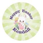 Easter Bunny Round Decal - Small (Personalized)