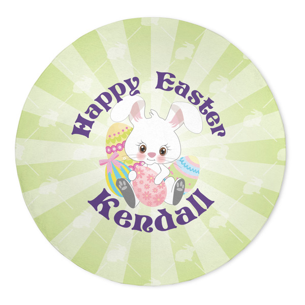 Custom Easter Bunny 5' Round Indoor Area Rug (Personalized)