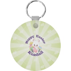 Easter Bunny Round Plastic Keychain (Personalized)