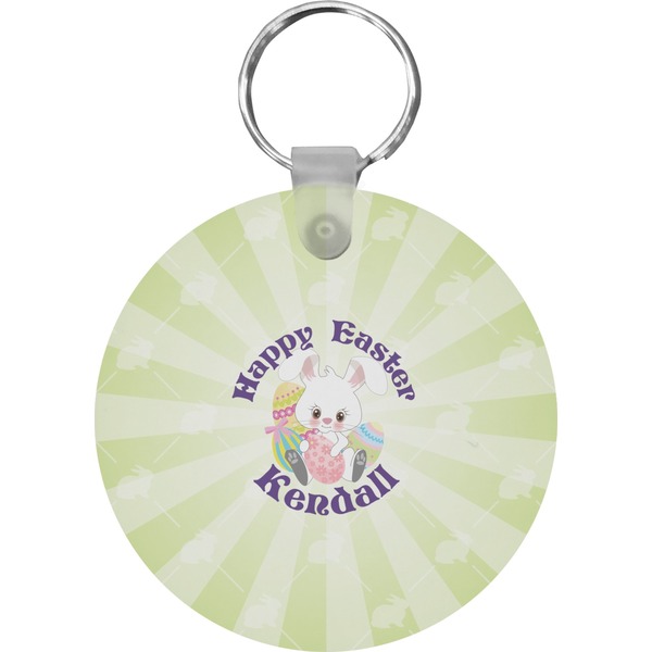 Custom Easter Bunny Round Plastic Keychain (Personalized)