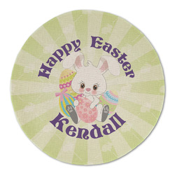Easter Bunny Round Linen Placemat (Personalized)