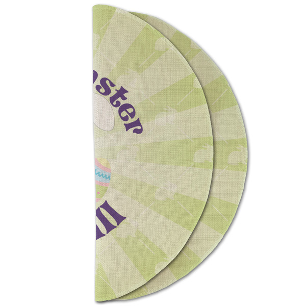 Easter Bunny Round Linen Placemats - HALF FOLDED (double sided)