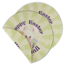 Easter Bunny Round Linen Placemat - Double Sided - Set of 4 (Personalized)