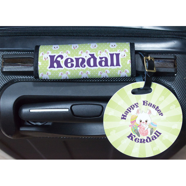Easter Bunny Round Luggage Tag & Handle Wrap - In Context
