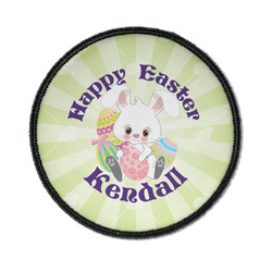 Easter Bunny Iron On Round Patch w/ Name or Text