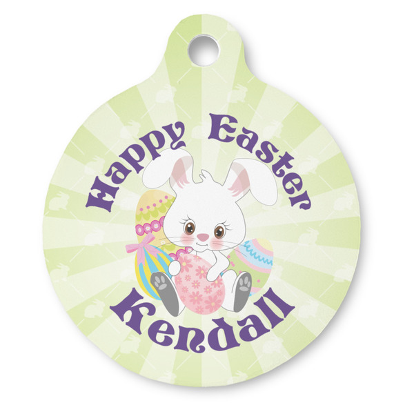 Custom Easter Bunny Round Pet ID Tag (Personalized)