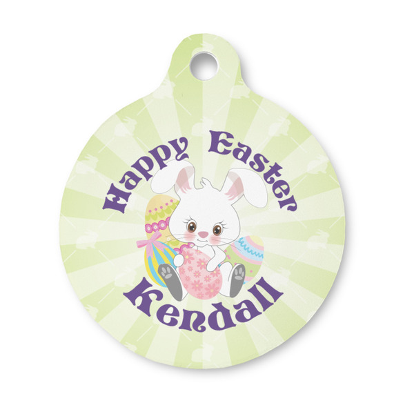 Custom Easter Bunny Round Pet ID Tag - Small (Personalized)