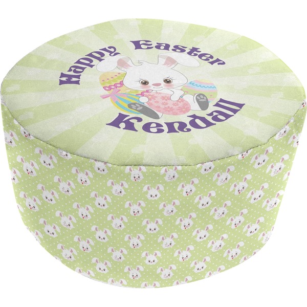 Custom Easter Bunny Round Pouf Ottoman (Personalized)
