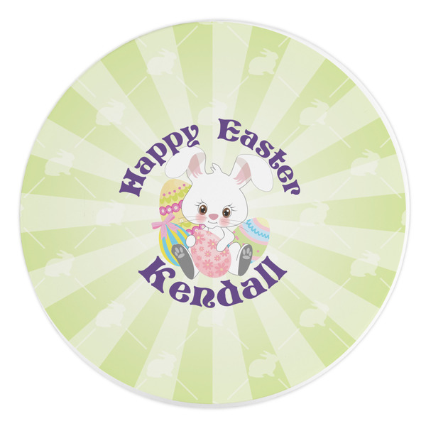 Custom Easter Bunny Round Stone Trivet (Personalized)